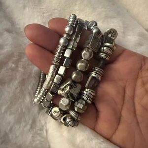 Stones All Different Brand & Different Silver-Toned Bracelet Sold as a Set